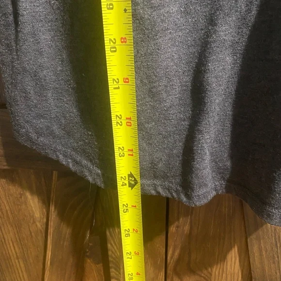 Dark Gry Short Sleeve T Shirt Concert By C Top With Cross Accent In Front Blouse - Picture 4 of 5